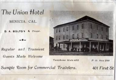 The Historic Union Hotel building on First Street in Benicia